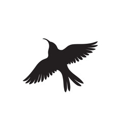Fototapeta premium Minimal Black Silhouette of Flying Bird