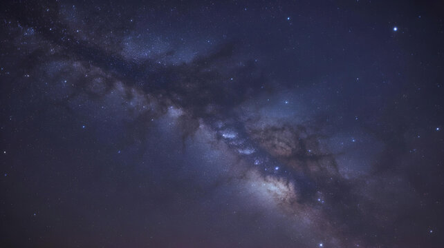 A background of a clear night sky filled with stars and the Milky Way galaxy.