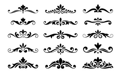 Ornament design corner set, collection, flowers floral design corner, vector eps