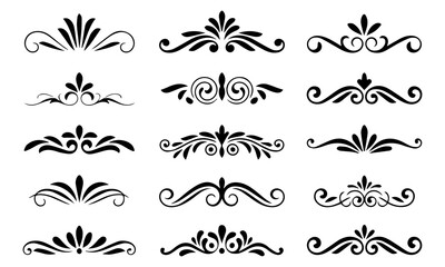 Ornament design corner set, collection, flowers floral design corner, vector eps