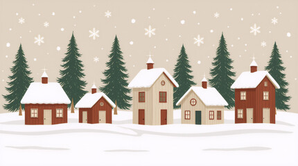 winter landscape with house