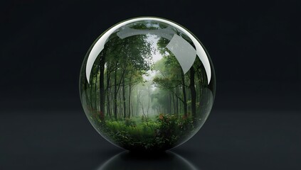 Premium Crystal Sphere with Embedded Forest