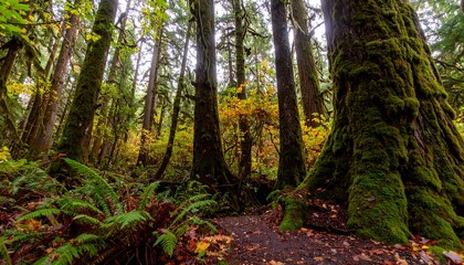 Obraz premium Forest path fall colors