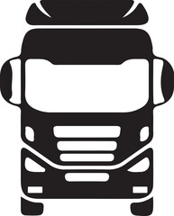 Front view silhouette of a modern semi truck cab © muhammad