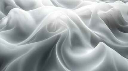 Fototapeta premium Flowing white fabric textures abstract setting high-quality imagery soft light artistic perspective elegance