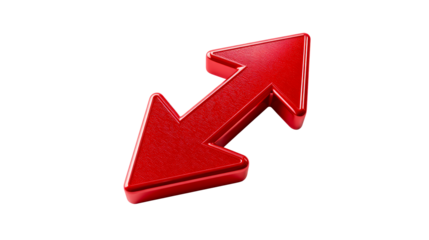 Red Double Arrow Pointers Indicate Upward and Downward Movement
