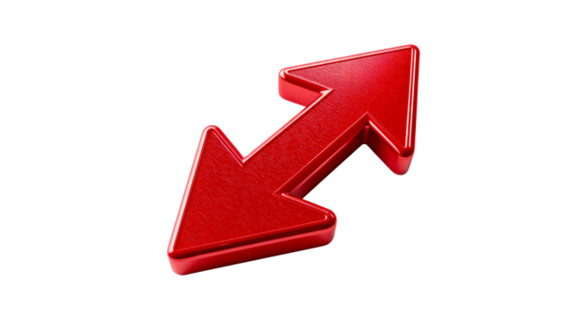 Red Double Arrow Pointers Indicate Upward and Downward Movement