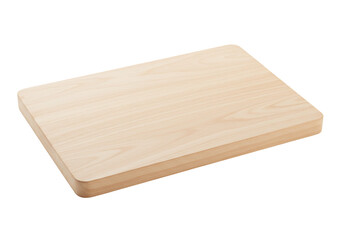 Wooden cutting board isolated transparent background for food preparation and culinary concepts