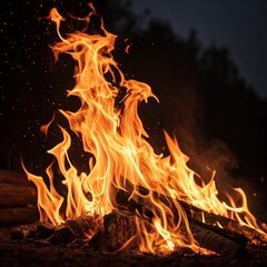 fire in the fireplace