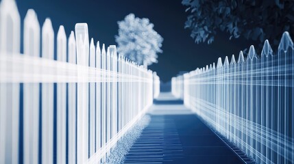 Obraz premium security x-ray of property fence