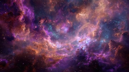 Fototapeta premium Vivid Cosmic Nebula with Stunning Colors in Deep Space Scene
