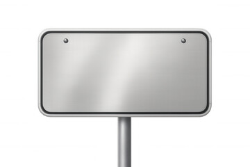 Steel road sign mounted on pole, transparent background enabling seamless graphic integration and design flexibility