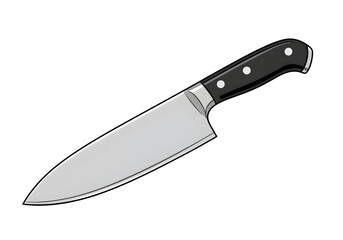 Professional chef's knife with sleek black handle ready for culinary precision and kitchen prep tasks