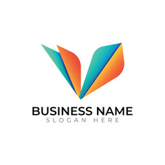 Stylish V Letter Logo Design with Modern Gradient Effect