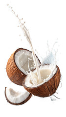 Fresh Coconut Milk Splash: Vibrant, Tropical, and Refreshing Beverage Image