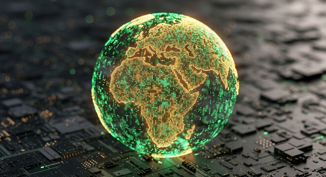 Blue silhouette of head with graduation cap and world map overlay with financial charts background