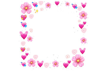 Frame of colorful Heart isolated on white background PNG