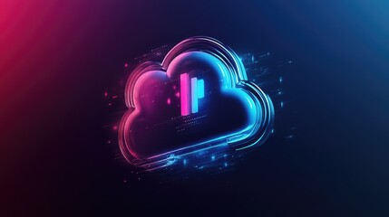 Fototapeta premium digital warping cloud upload icon