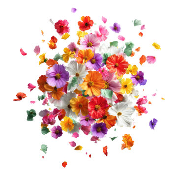 Colorful flower bouquet explosion