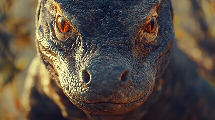 Komodo Dragon Close-Up: Majestic Reptile Portrait