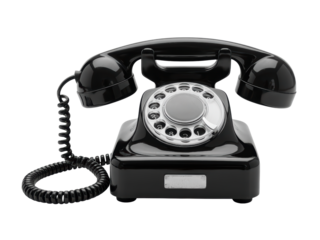 Vintage black rotary dial telephone