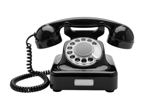 Vintage black rotary dial telephone
