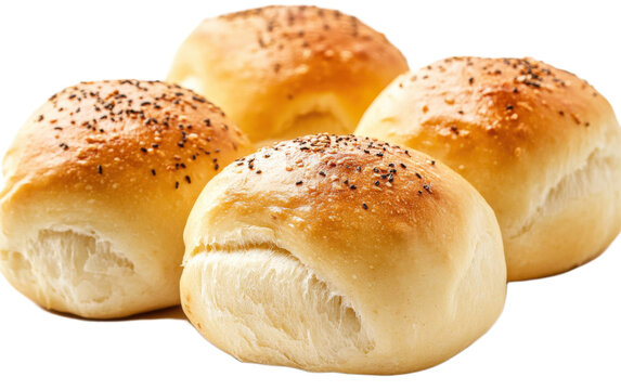 Bread rolls small buns on transparent background, png