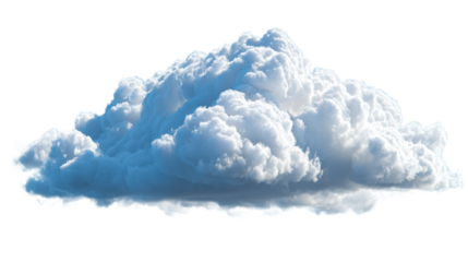 Fluffy Cumulus Cloud Isolated on White