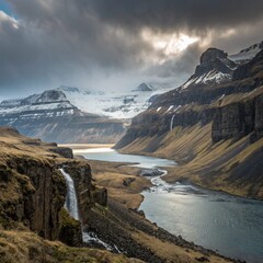 mountain landscape with snow