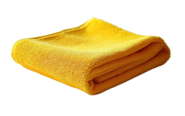 Bright yellow on transparent background, png microfiber cleaning