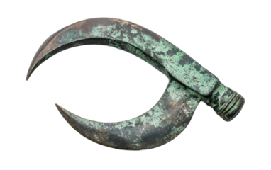 Bronze Age Sickleon white on transparent background, png