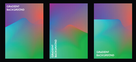 Obraz premium Blurred backgrounds set with modern abstract blurred color gradient patterns. Smooth templates collection for brochures, posters, banners, flyers,cards.and design graphic template.