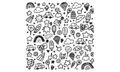 Colorful Hand Drawn Doodle Elements