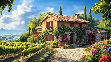 Tuscan Villa in the Vineyard: A Picturesque Countryside Escape