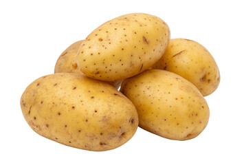 Fresh organic potatoes isolated on white background healthy vegetables farm produce harvest photo