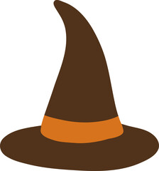 Illustration of a Brown Witch Hat 