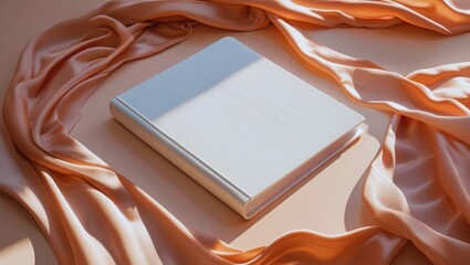 Elegant Hardcover Book Mockup with Soft Draped Fabric