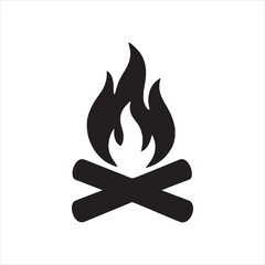 Campfire icon for outdoor adventures and nature exploration design vector illustration
