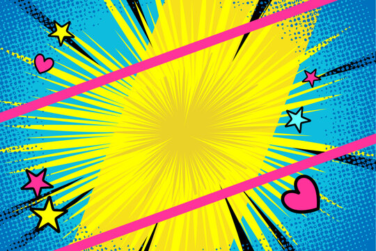 Vibrant pop art halftone background for comics