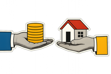 Real Estate Transaction for Mortgage and Investment Vector Illustration
