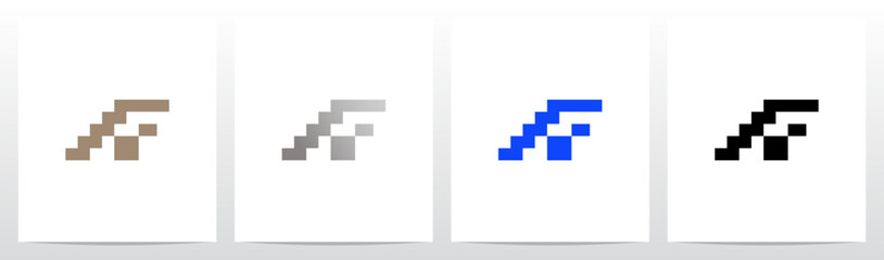 Stairs Staircase Simple Shape On The Side Of Letters Initial Logo Design F