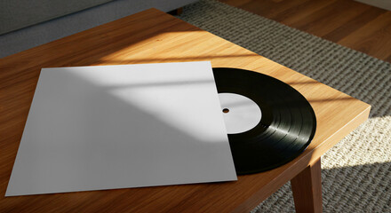 An image of a Vinyl in front of a wall