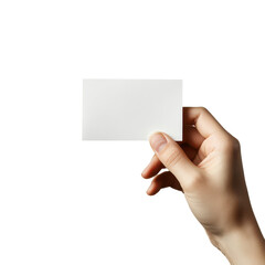 Obraz premium Hand holding a small sheet of paper, hand gently holding a small piece of paper, isolated on transparent background