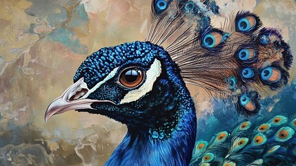 Majestic Peacock: A Digital Portrait of Avian Beauty