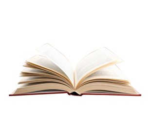 An open book with visible printed text, with some pages flipping naturally as if caug