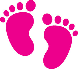 baby step foot simple flat icon illustration.Kids or baby feet and foot steps Fun vector footsteps icon for print.