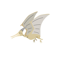 Cartoon Pteranodon. Flat simple style flying predator dinosaur. Jurassic dangerous animal. Vector illustration for kid education or party design elements. Isolated on white background. © Sketch Master