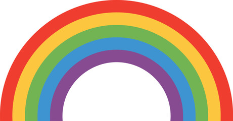 Obraz premium Rainbow graphic illustration with bright colors and simple design on white background