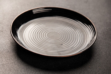 Plate black tableware empty dinnerware ready to serve dishes ready to serve dishes dinnerware serving dishes food ceramic plate on the table background food