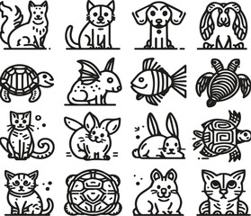 Animals Silhouettes Icons